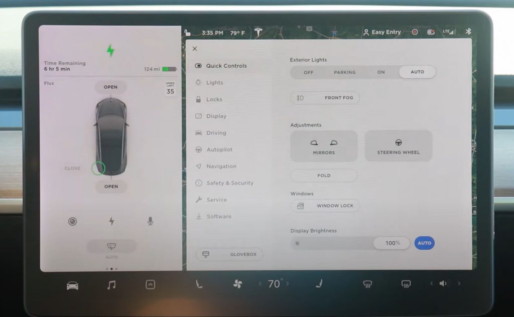 Tesla Infotainment Controls Panel