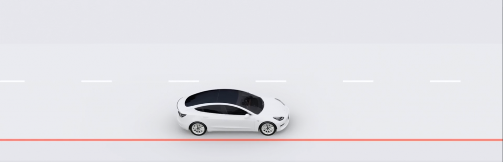 Tesla Lane Departure Detection System in Action