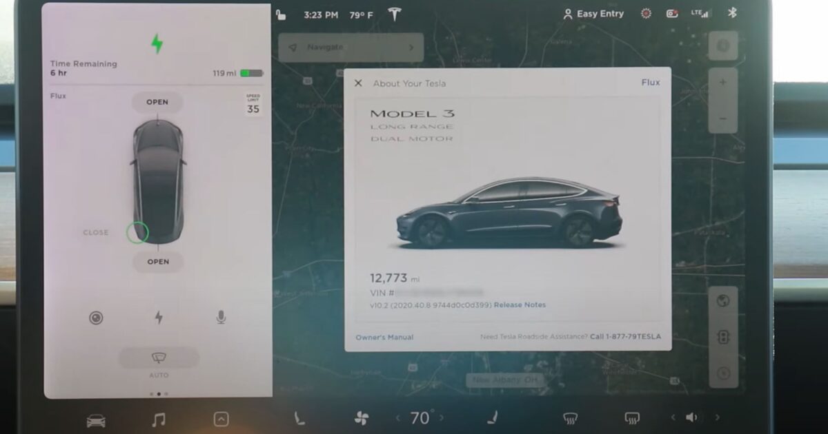 Tesla Infotainment Top Display Bar