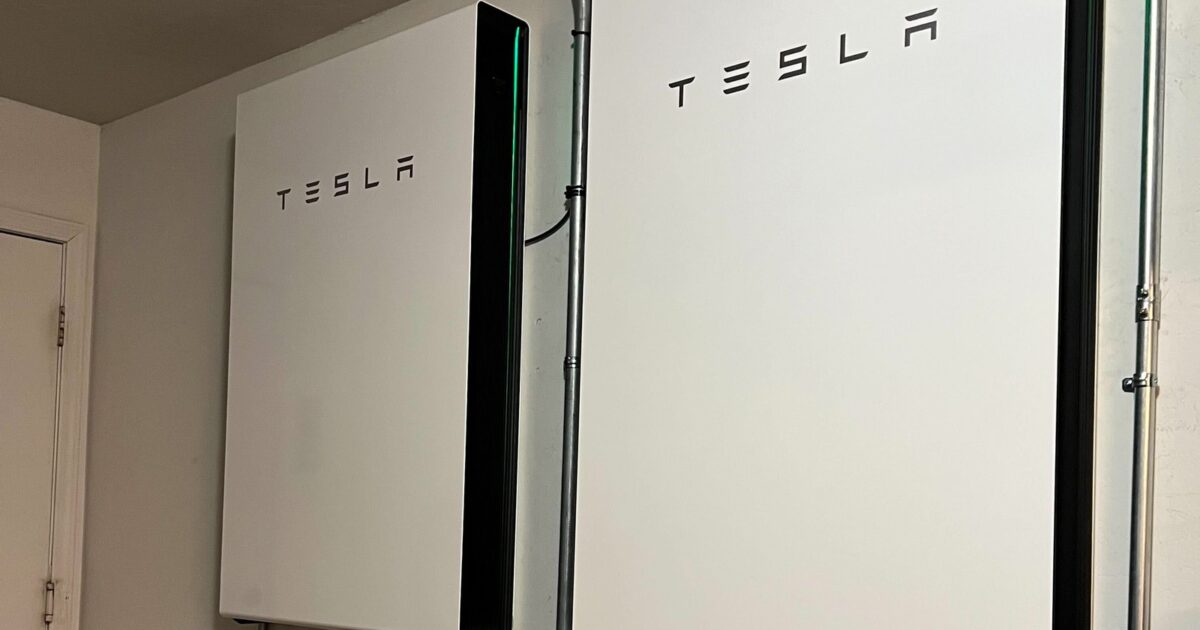 Tesla Powerwall 3 home batteries in a residential installation