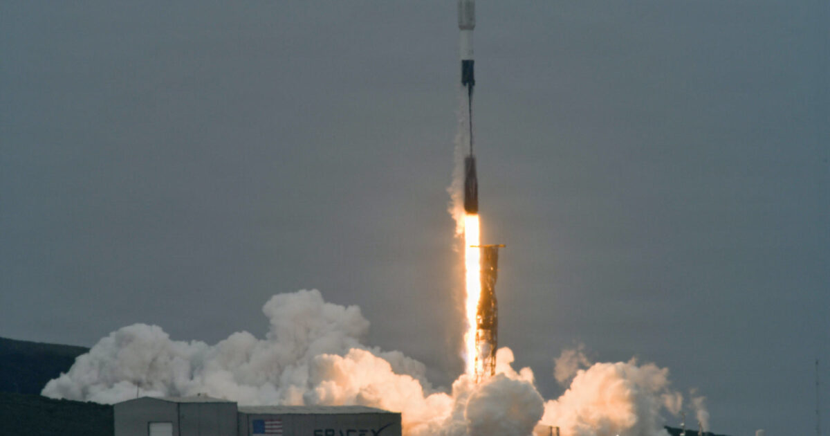SpaceX Falcon 9 launches from Vandenberg Space Force Base carrying Starlink satellites