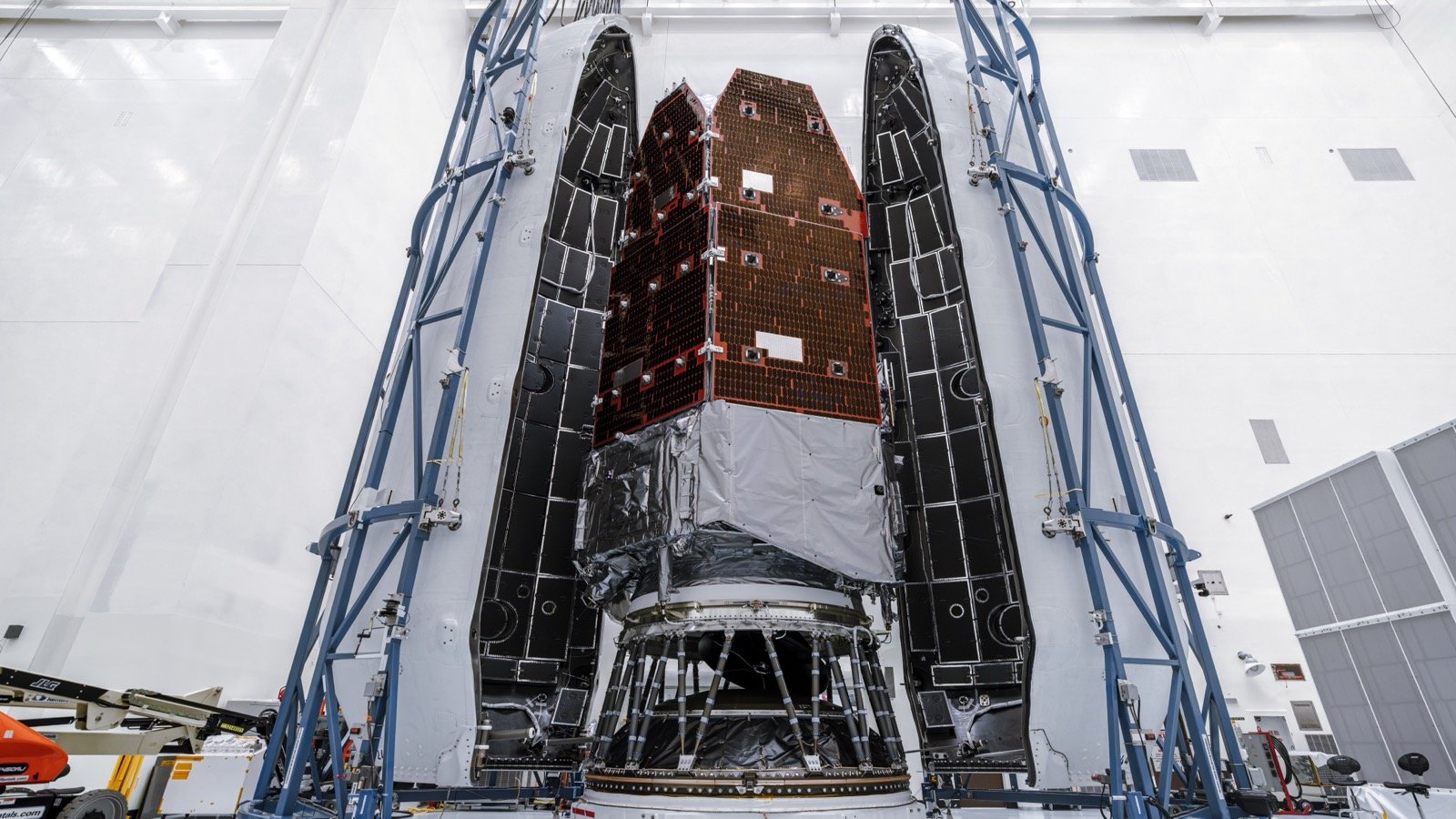 NASA Seals Roman Telescope Inside SpaceX Falcon Heavy Fairing for August 30 Launch