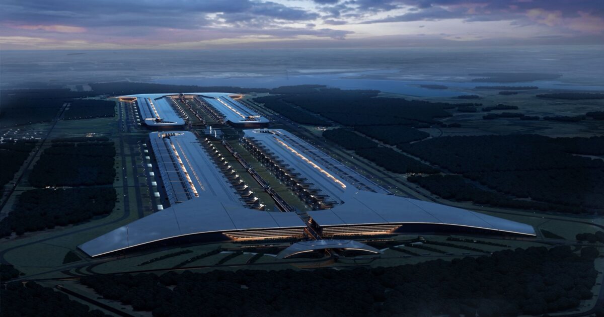 Official concept rendering of the planned Terafab semiconductor facility in Grimes County, Texas