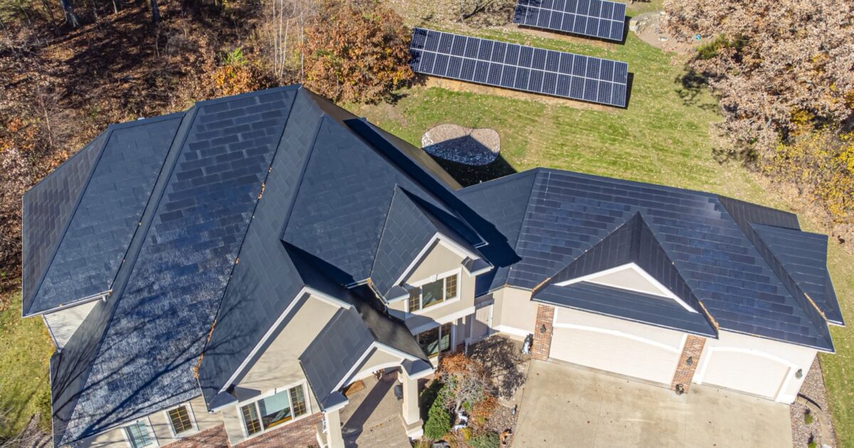 Installed Tesla Solar Roof on a house in Onalaska, Wisconsin