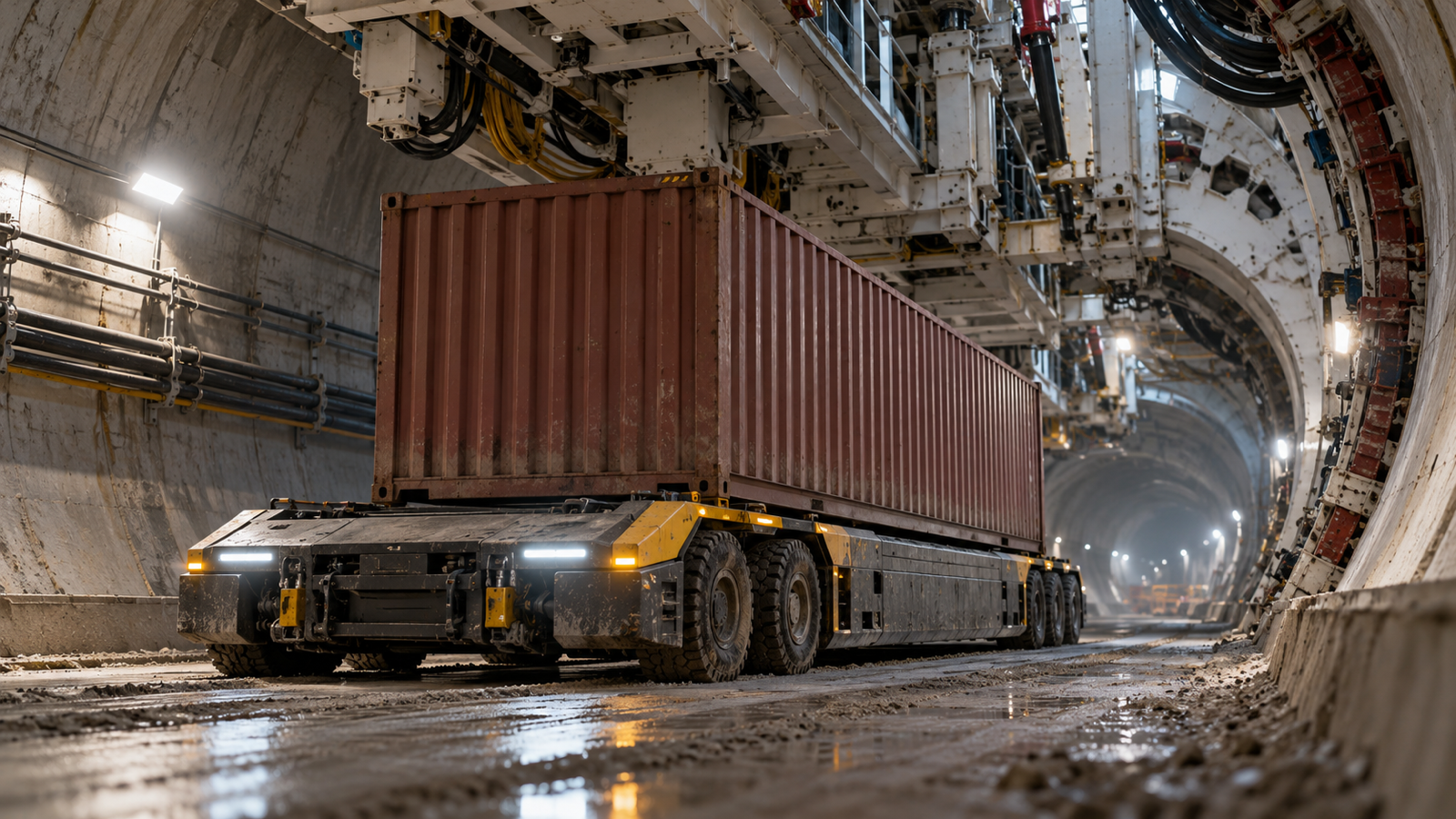 Boring Company’s Tesla-Powered Tunnel Truck Now Fits a 20-Foot Freight Container